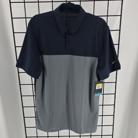 Nike Golf Men's Polo Shirt in Dark Blue and Gray Dri-Fit NEW S - Picture 1 of 8